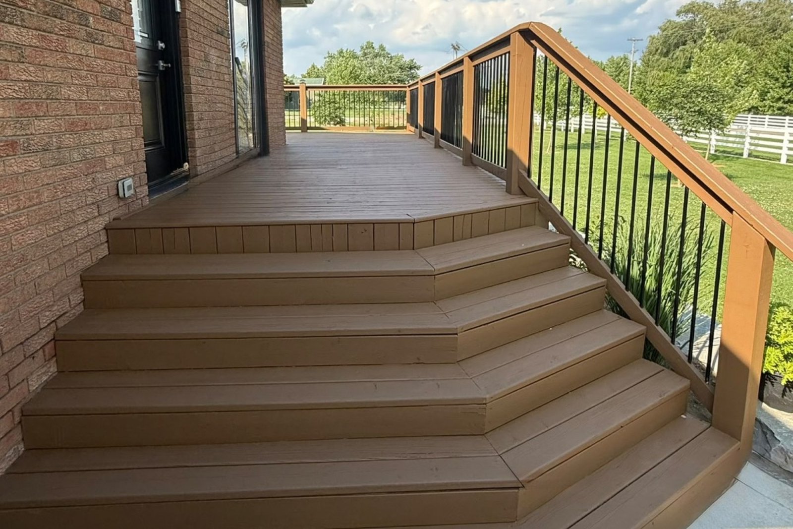 Deck stain after painting