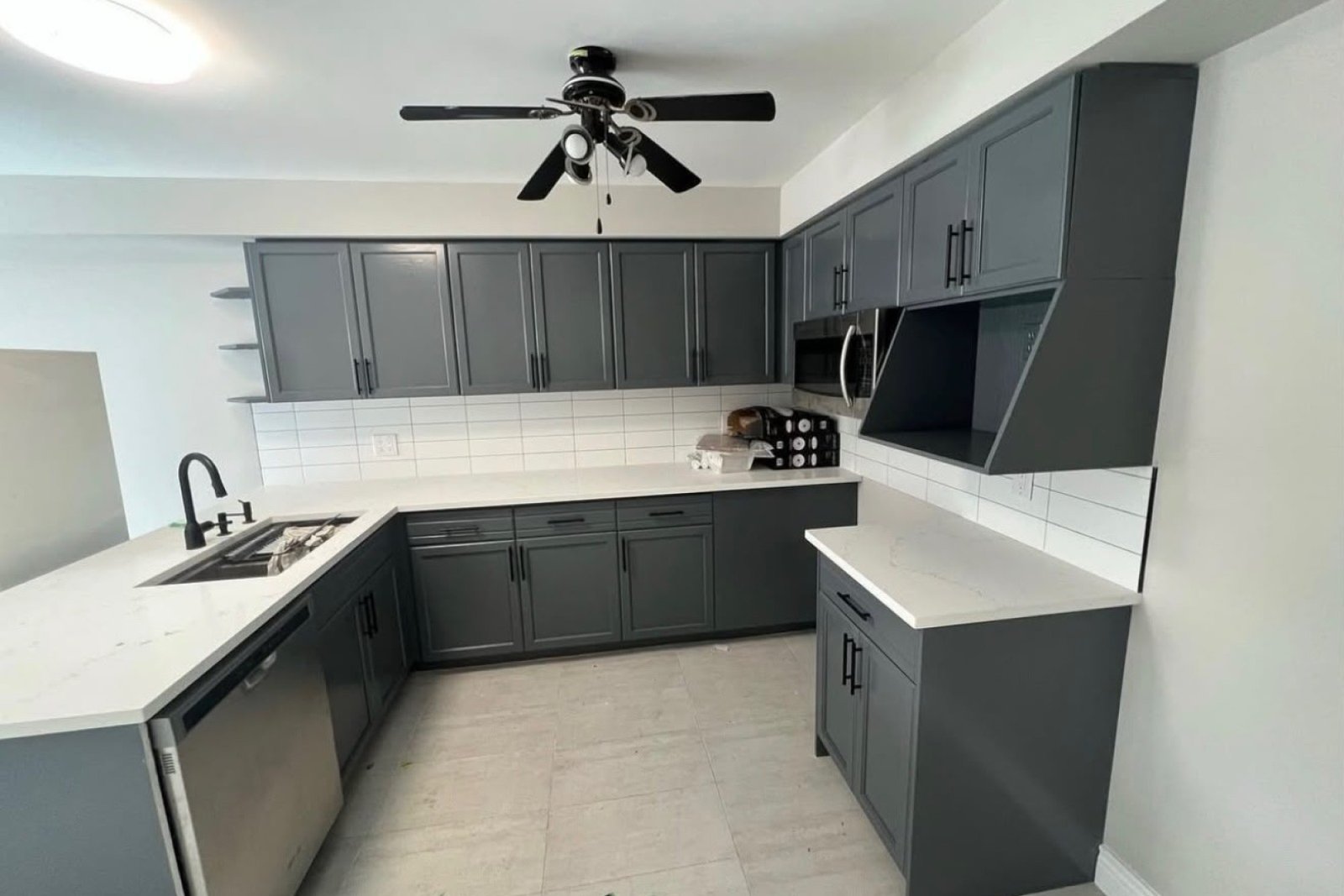Kitchen cabinets after painting